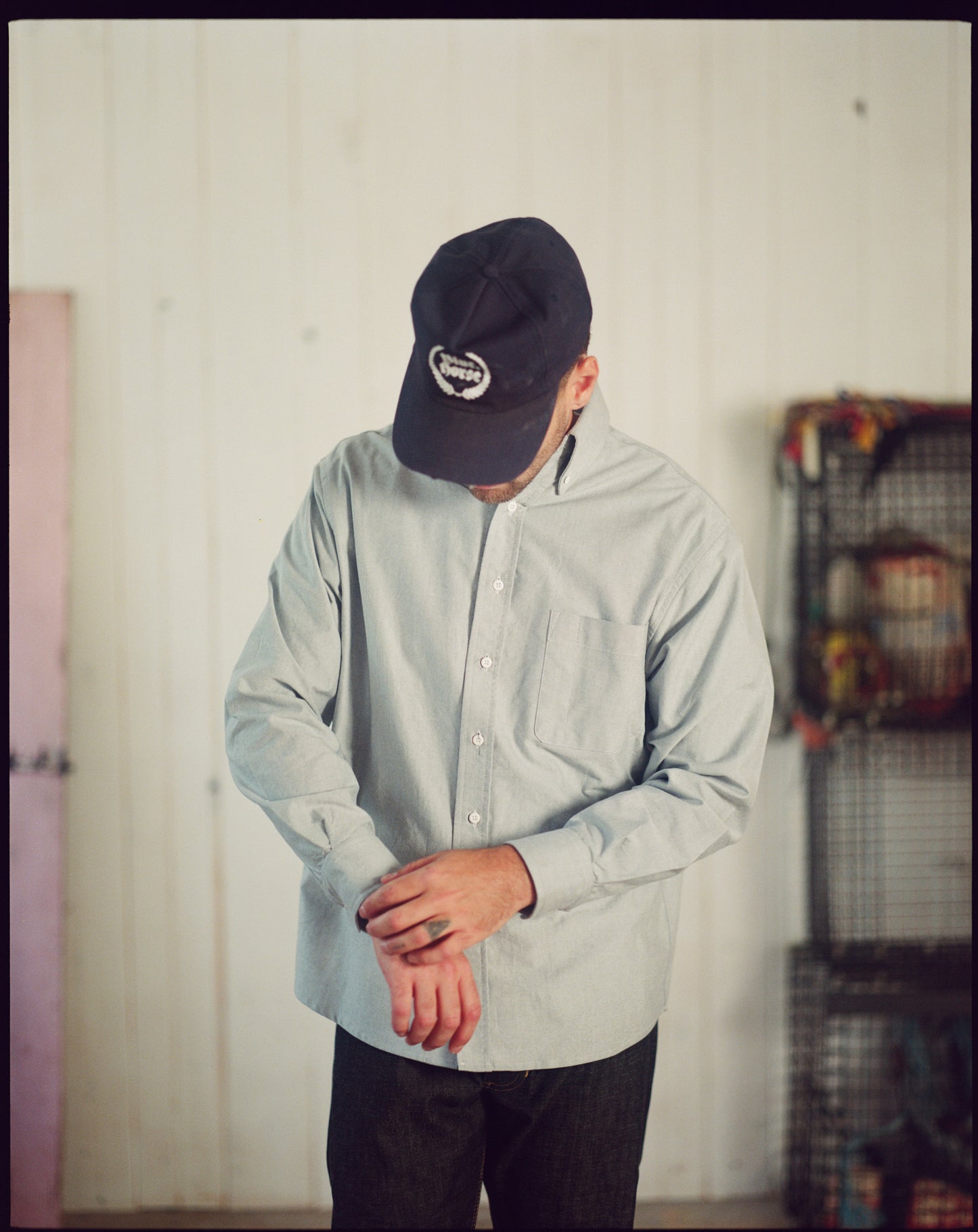 The Yale Cloth Button Down in Black Warp
