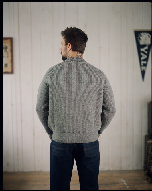 The Crawford Sweater in Gray Shetland