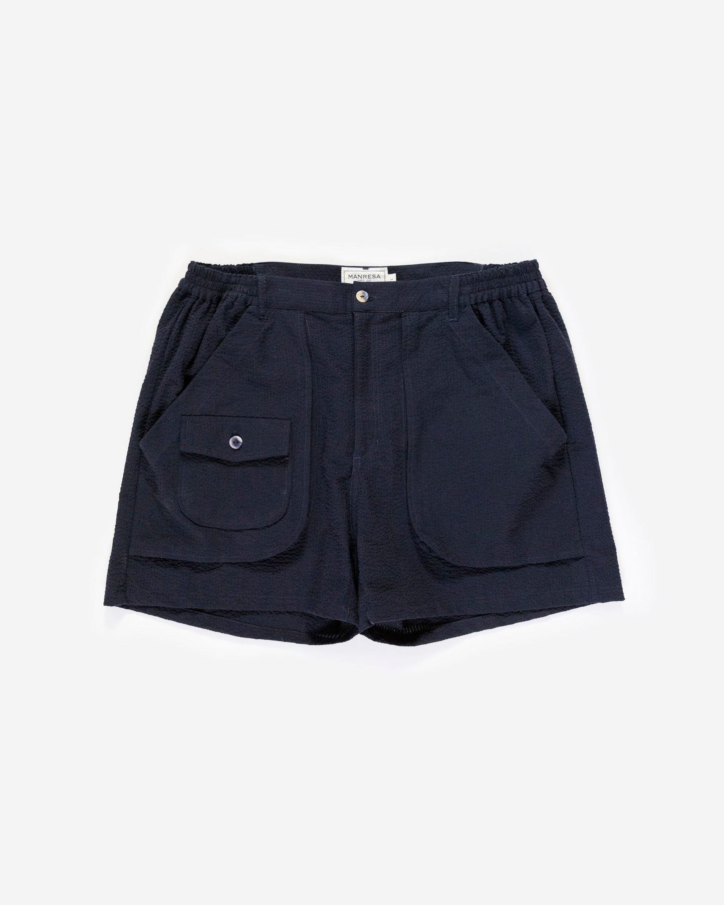 The Ram Island Shorts in Navy Seersucker
