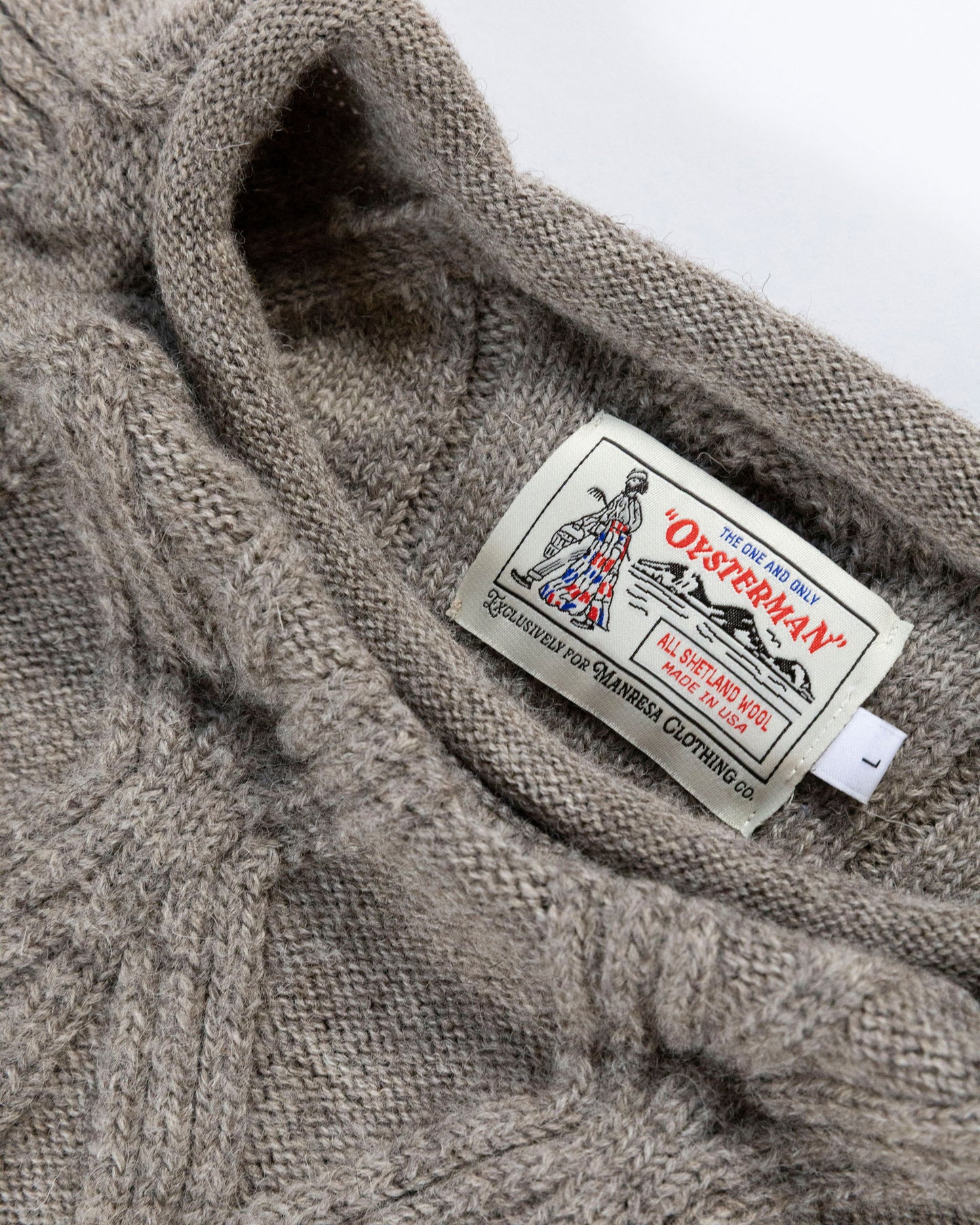 The Oysterman Sweater in Grey Shetland