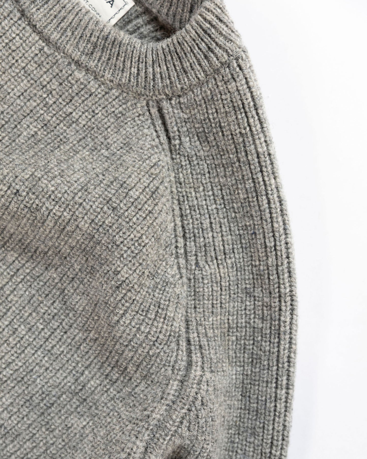 The Crawford Sweater in Gray Shetland