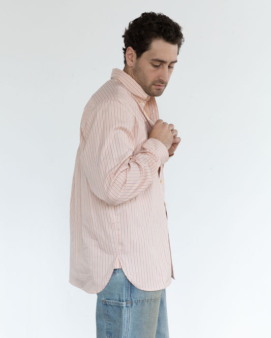 The Yale Shirt in Summer Peach Multi Pinpoint