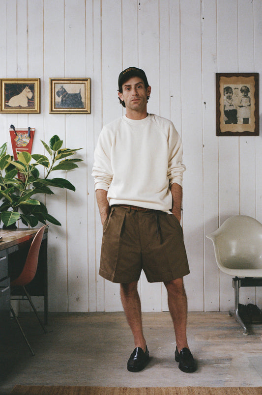 The Raglan Crewneck in Creme