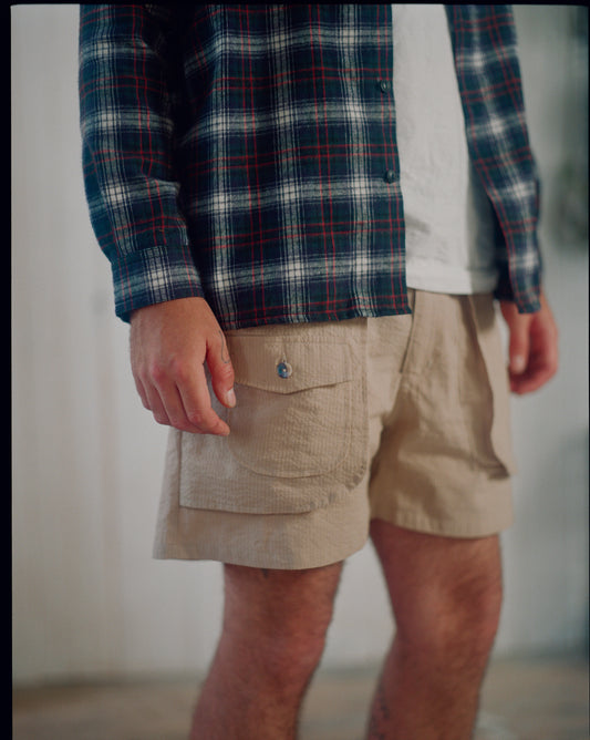 The Ram Island Shorts in Sand Seersucker