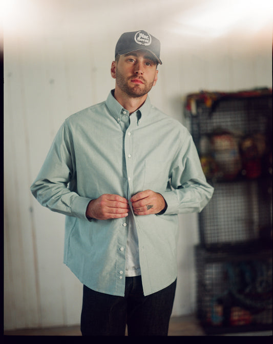 The Yale Cloth Button Down in Sage Warp