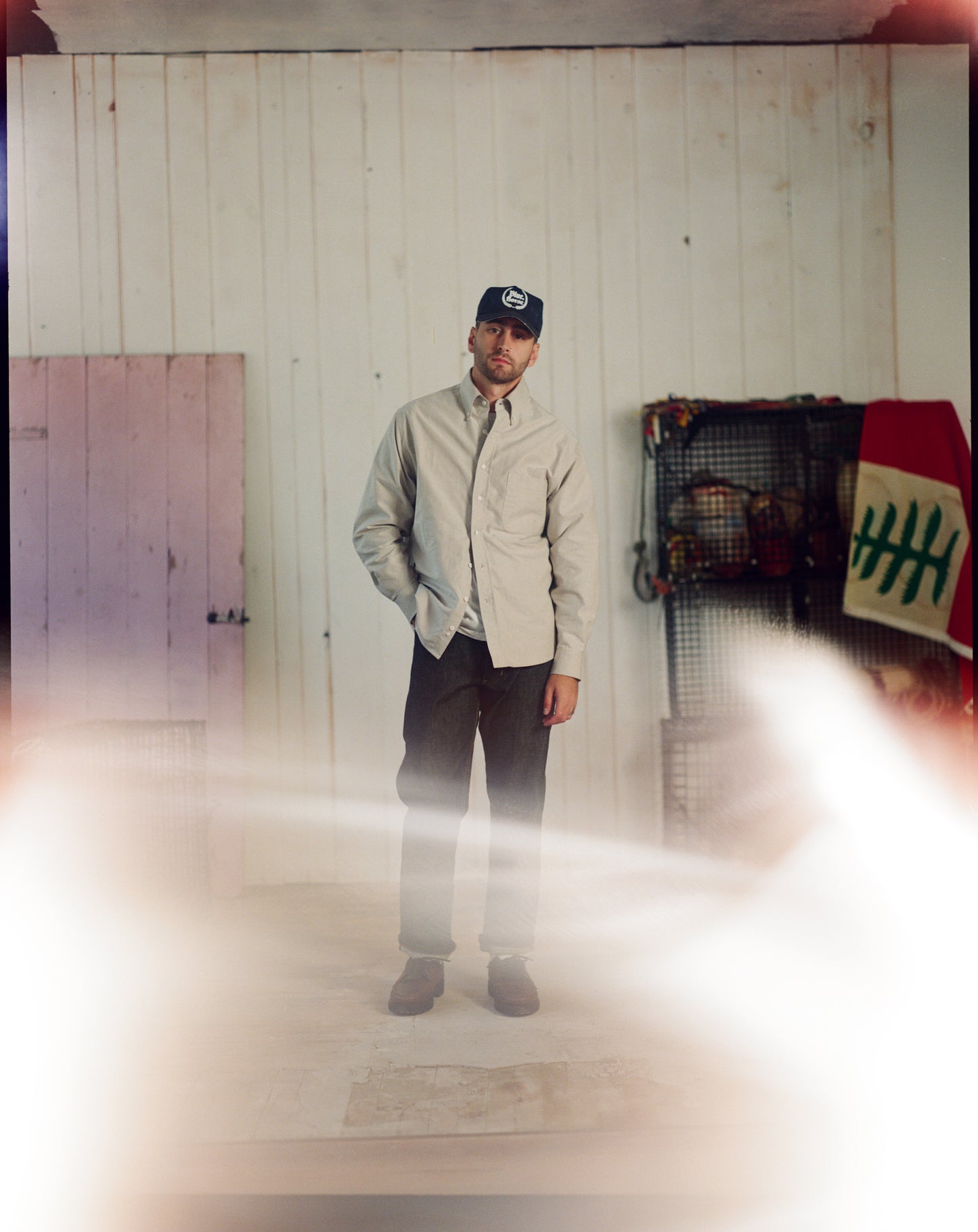 The Yale Cloth Button Down in Sand Warp