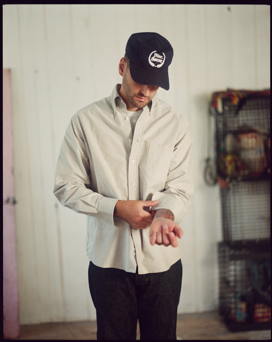 The Yale Cloth Button Down in Sand Warp