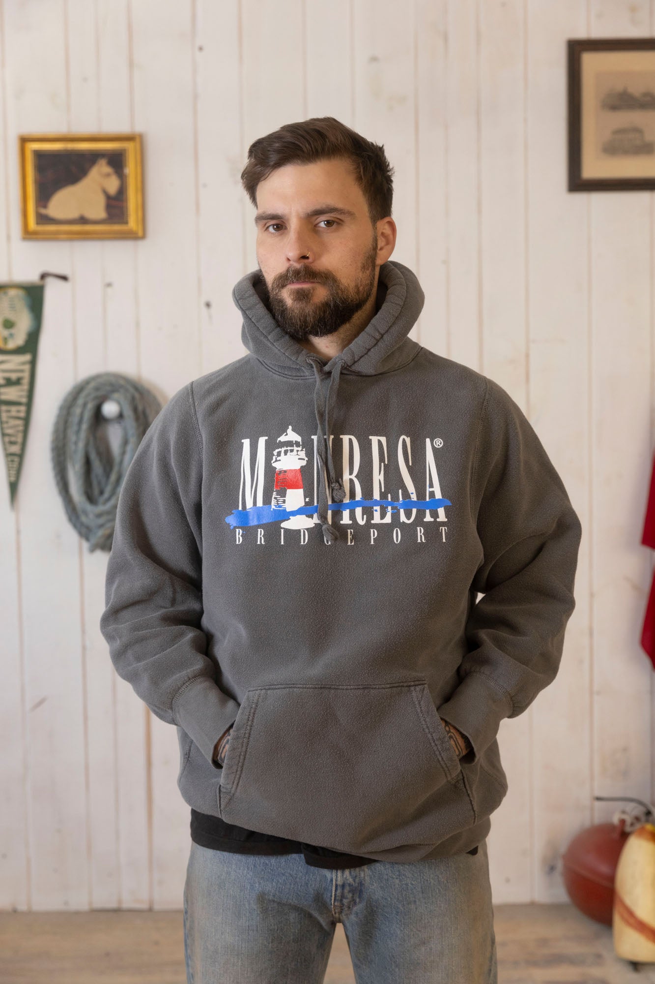 The Vintage Hoody in GD Black