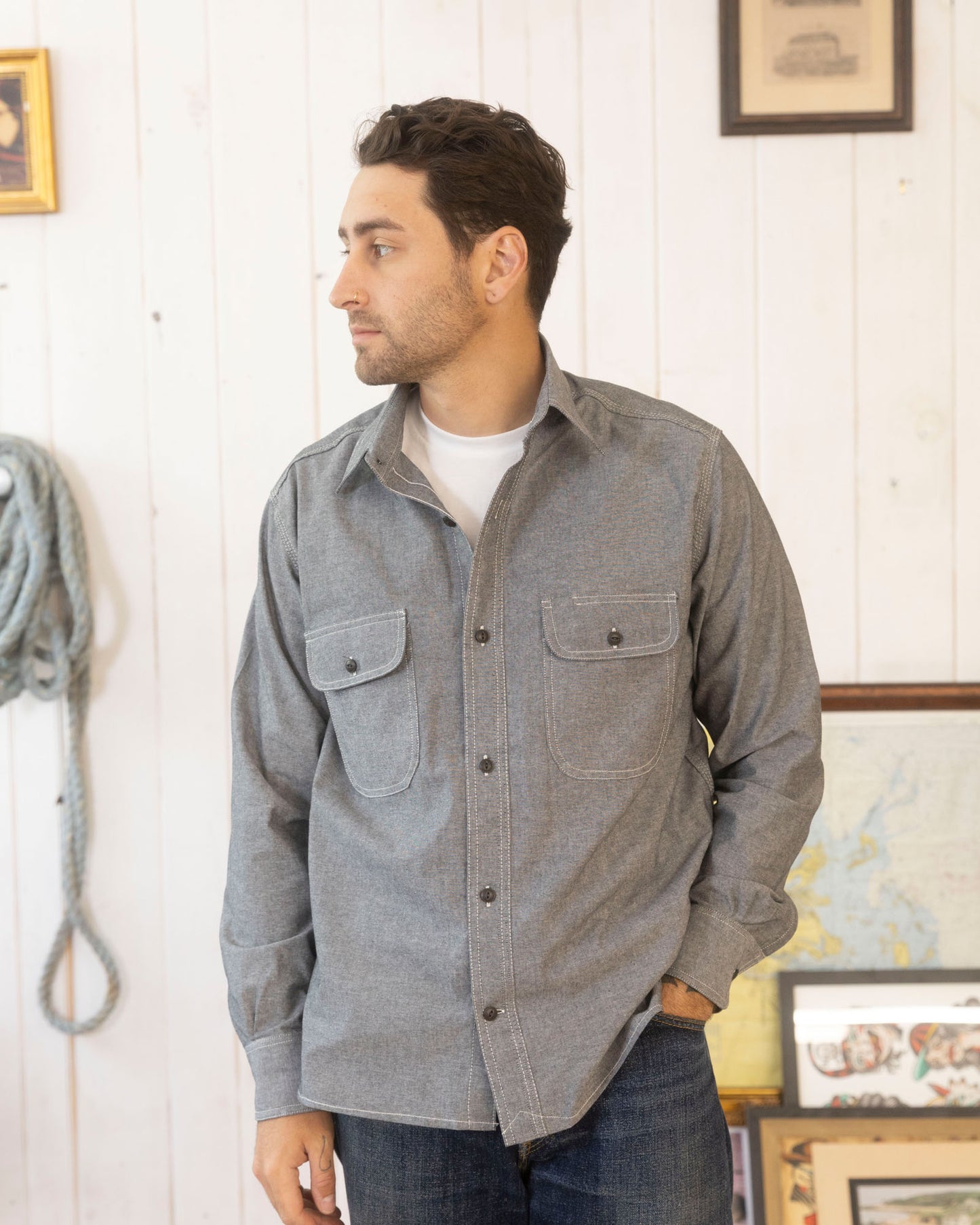 The Roebuck Shirt in Black Chambray