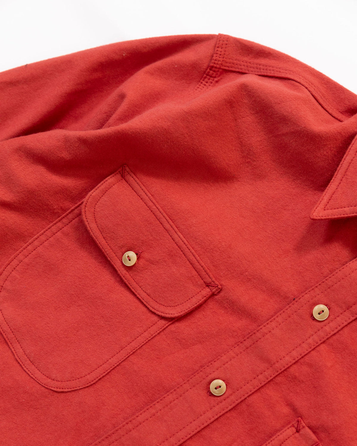 The Roebuck Shirt in Barn Red Chamois