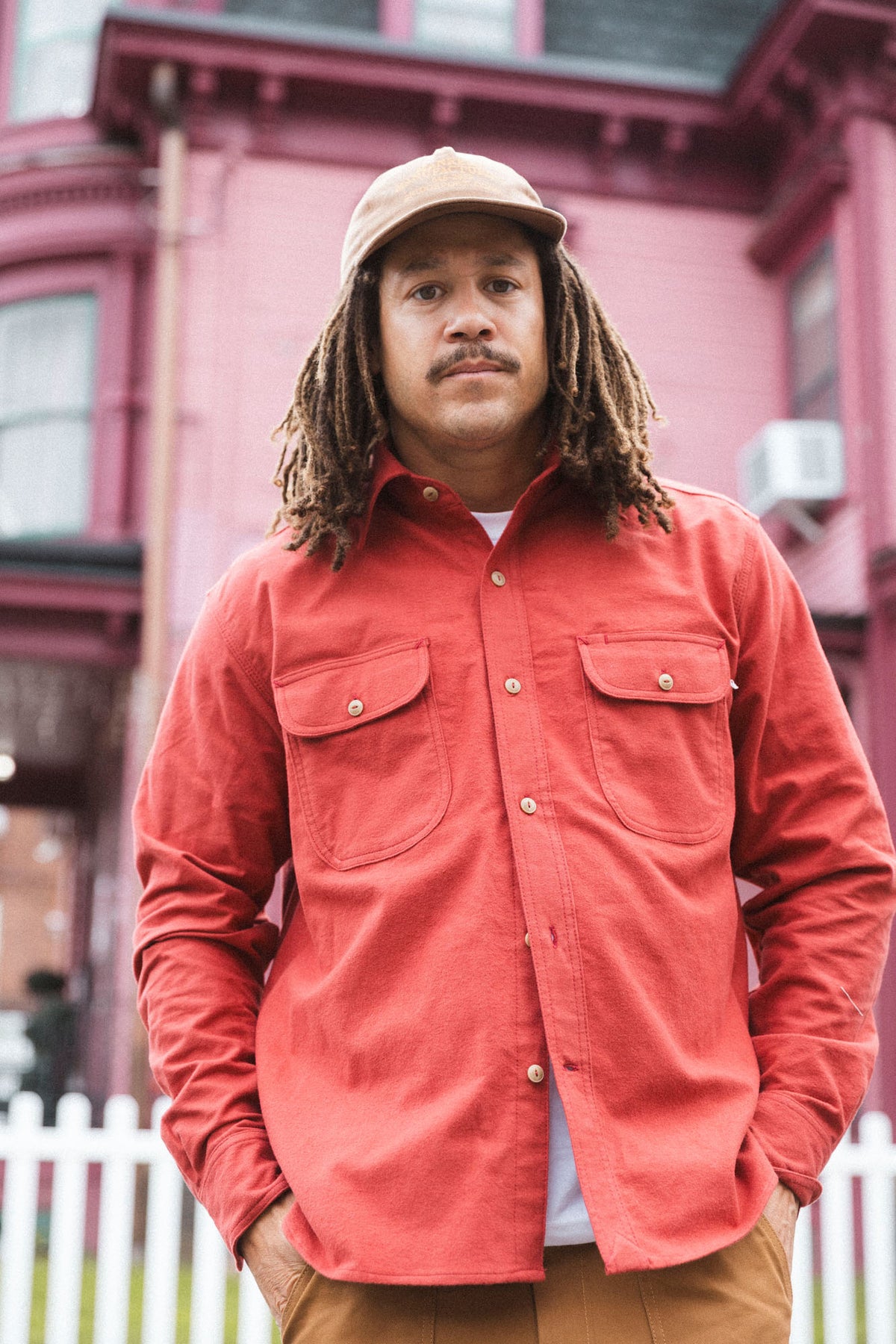 The Roebuck Shirt in Barn Red Chamois