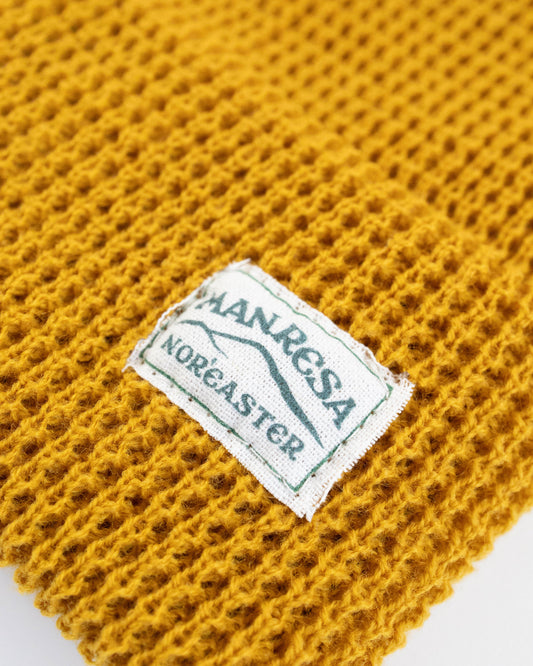 The Waffle Knit Beanie in Mustard