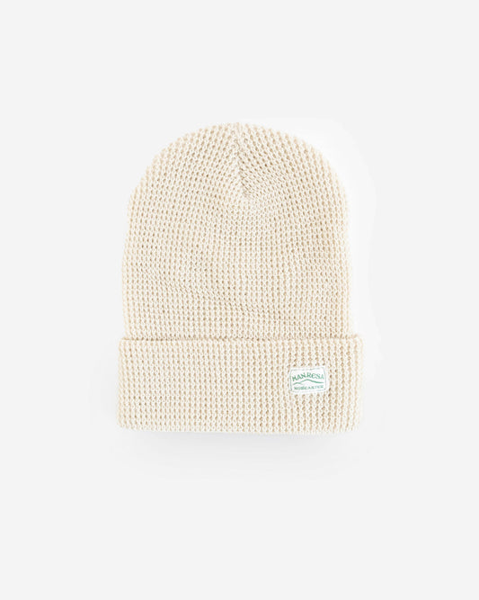 The Waffle Knit Beanie in Natural