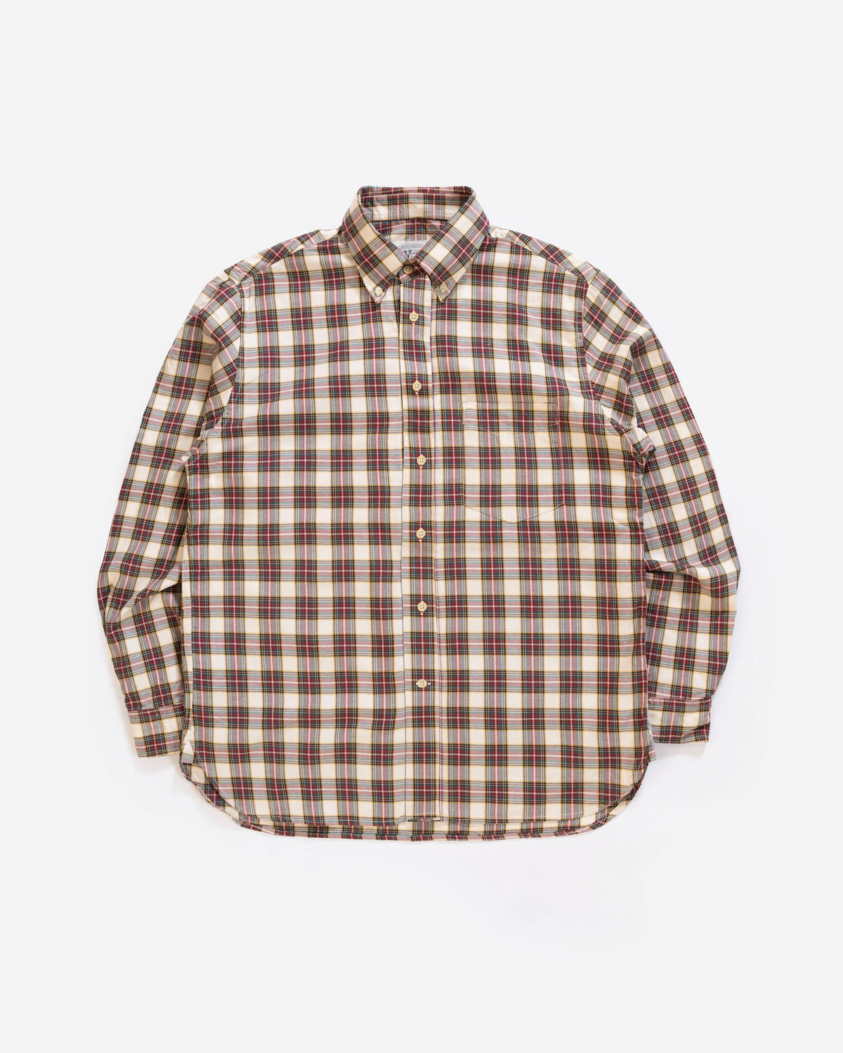The Oxford Shirt in Ecru/Cranberry