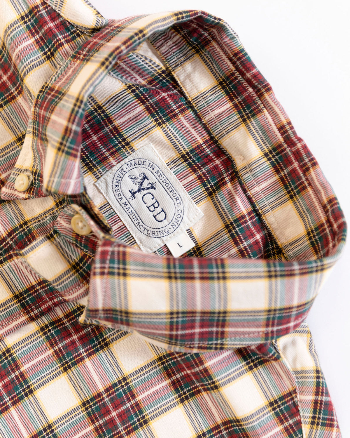 The Oxford Shirt in Ecru/Cranberry