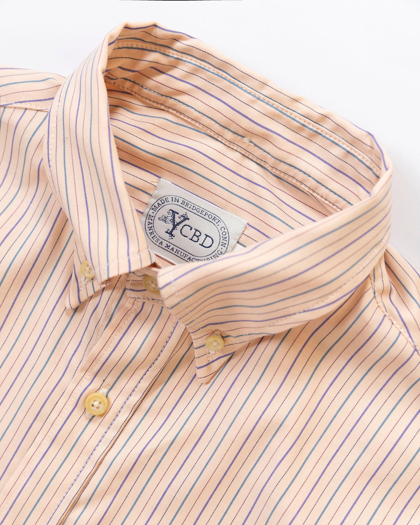 The Yale Shirt in Summer Peach Multi Pinpoint