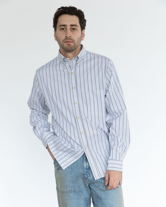 The Yale Shirt in Emerald Stripe Pinpoint