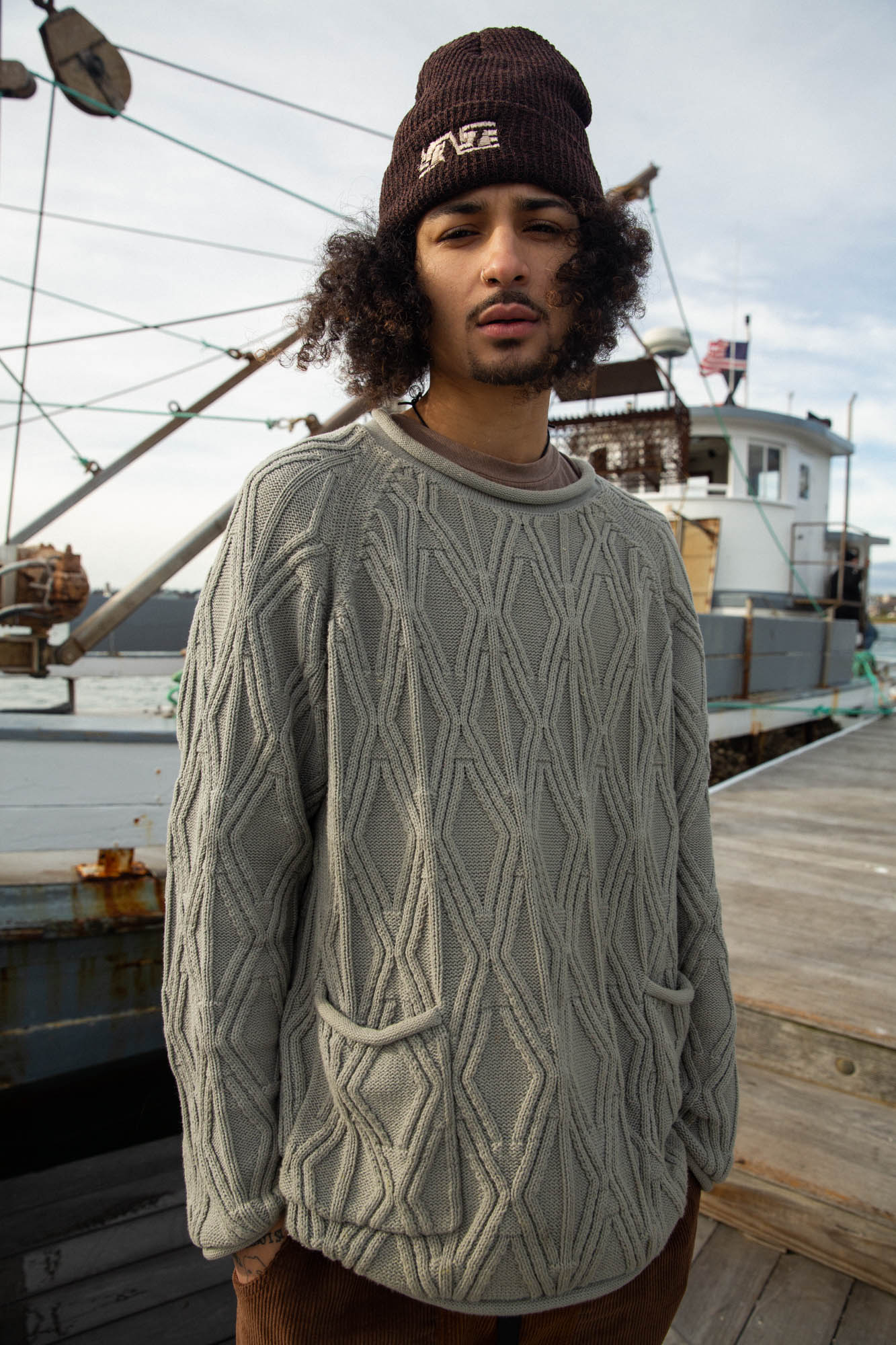 The Oysterman Sweater in Vintage Black