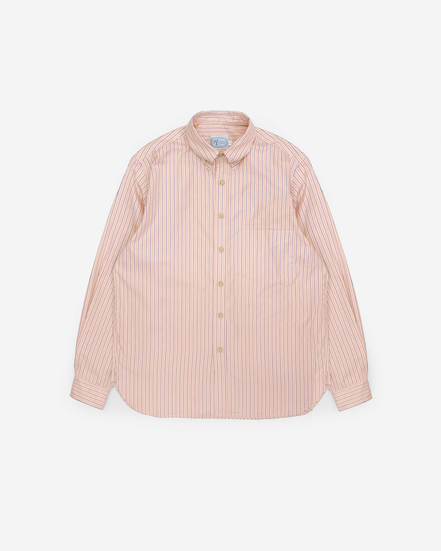 The Yale Shirt in Summer Peach Multi Pinpoint